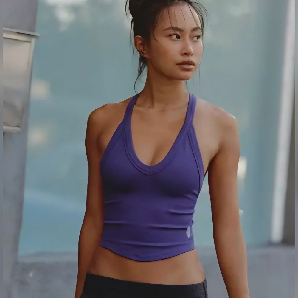 FP Movement All Clear V Neck Cami in Graphite, NWT